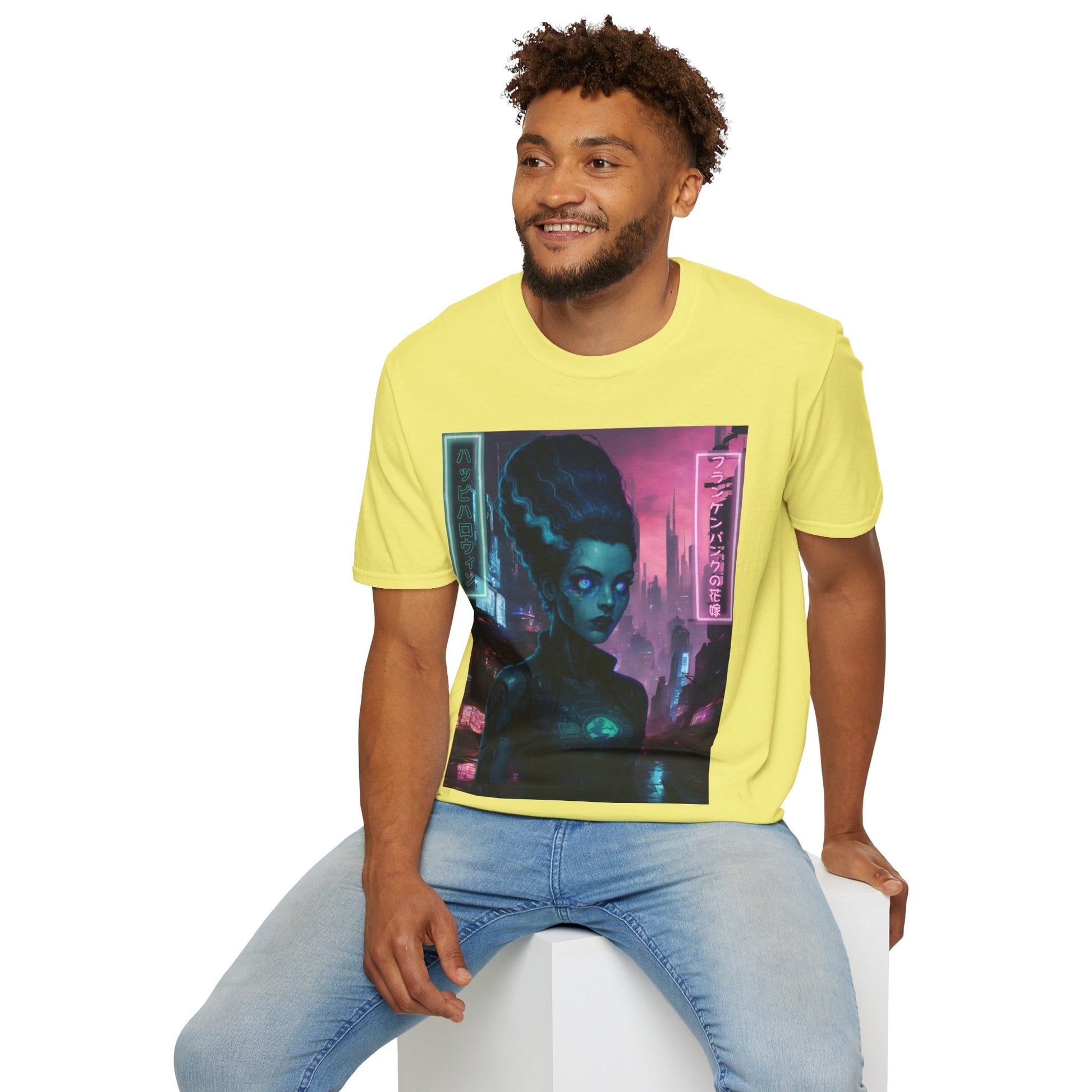 Neon Bride of Frankenstein LTcolors Unisex T-Shirt by CreepyCrafts.boo – cypherpunkgear.com | Cypherpunk Merch