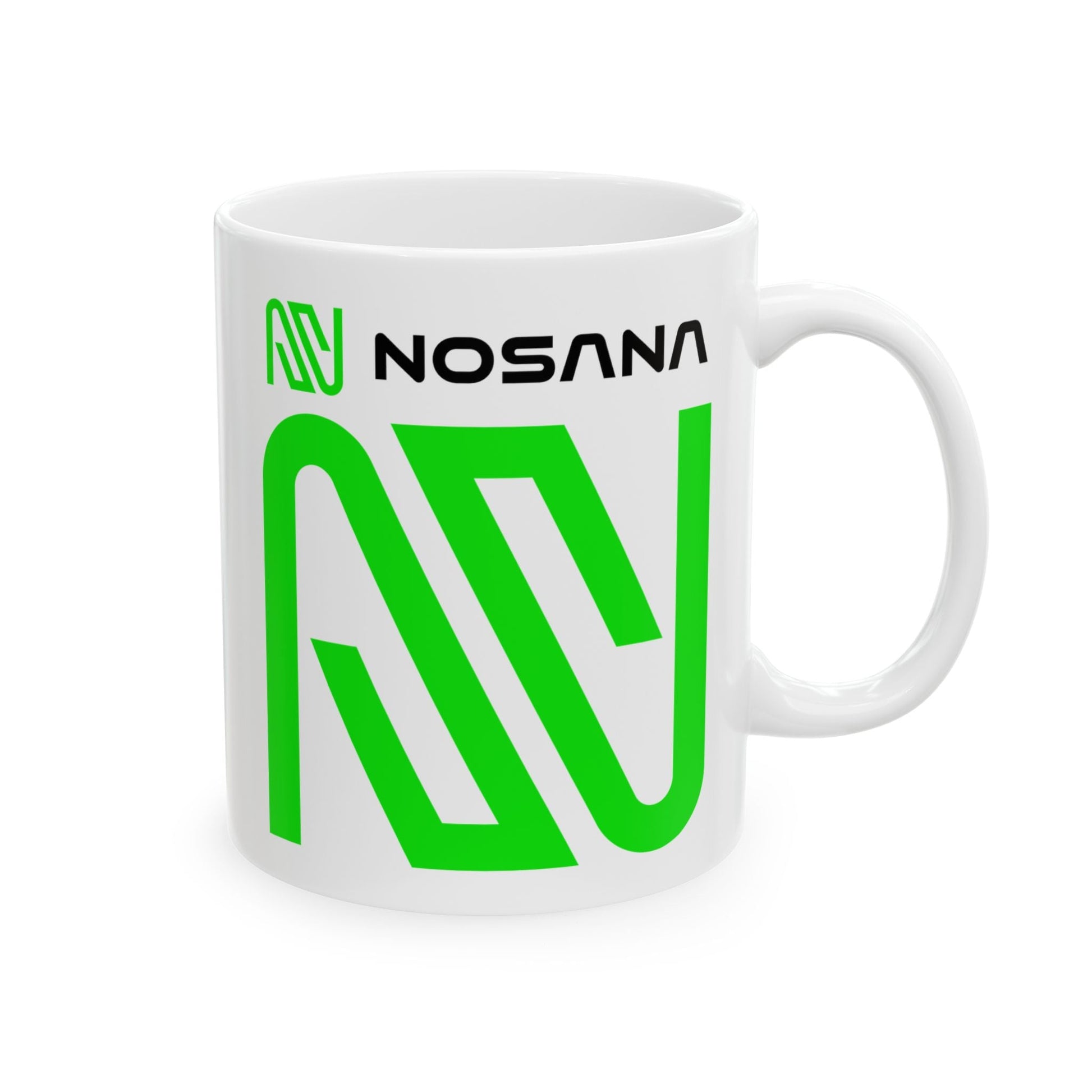 Nosana (NOS) White Mug by cypherpunkgear – cypherpunkgear.com | Cypherpunk Merch