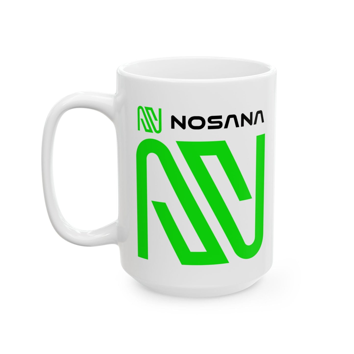 Nosana (NOS) White Mug by cypherpunkgear – cypherpunkgear.com | Cypherpunk Merch