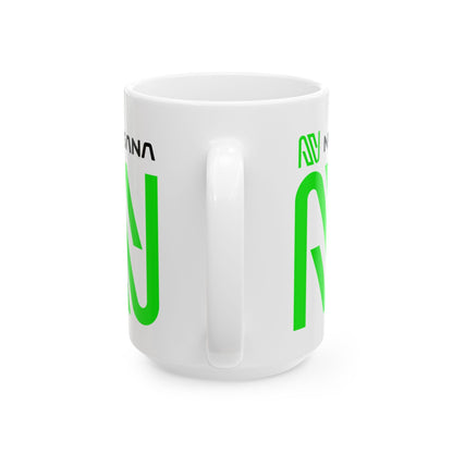 Nosana (NOS) White Mug by cypherpunkgear – cypherpunkgear.com | Cypherpunk Merch