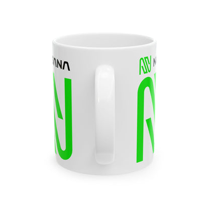 Nosana (NOS) White Mug by cypherpunkgear – cypherpunkgear.com | Cypherpunk Merch