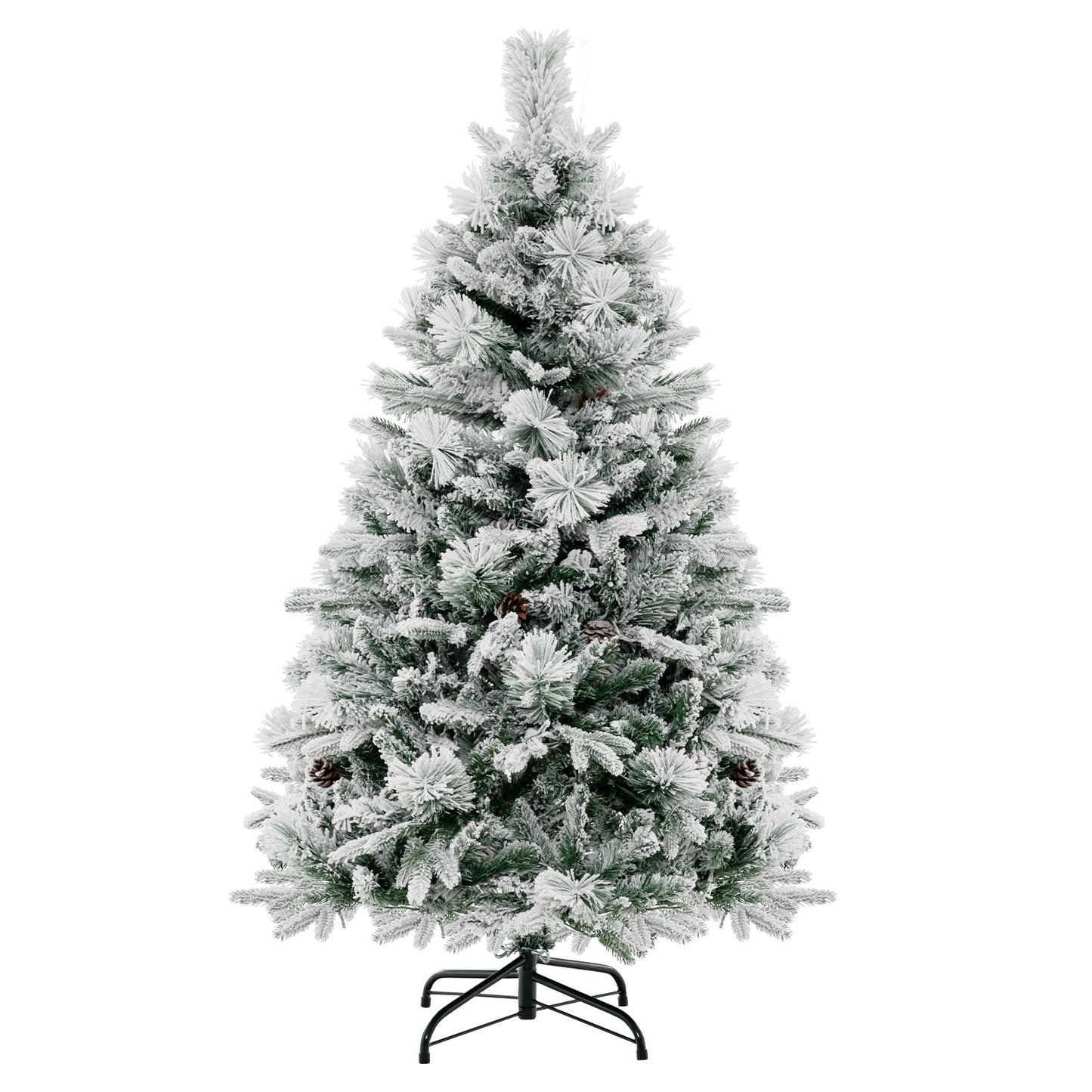 4.5/6/7 Feet Artificial Xmas Tree with Pine Needles and LED Lights