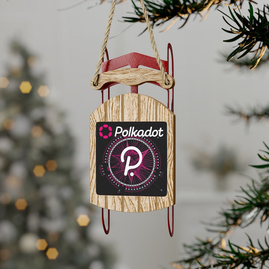 Polkadot (DOT) Black BG Sled Ornament by cypherpunkgear – cypherpunkgear.com | Cypherpunk Merch