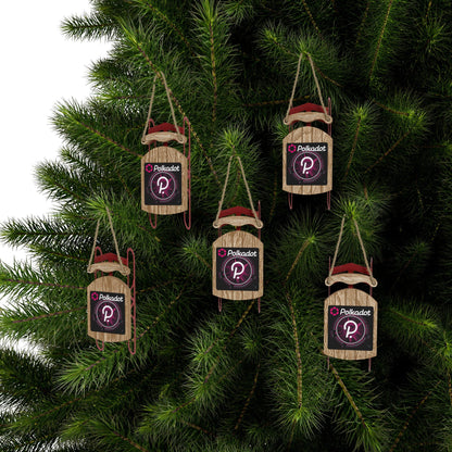 Polkadot (DOT) Black BG Sled Ornament by cypherpunkgear – cypherpunkgear.com | Cypherpunk Merch