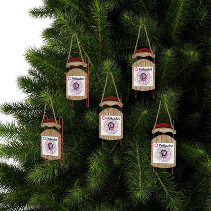 Polkadot (DOT) White BG Sled Ornament by cypherpunkgear – cypherpunkgear.com | Cypherpunk Merch