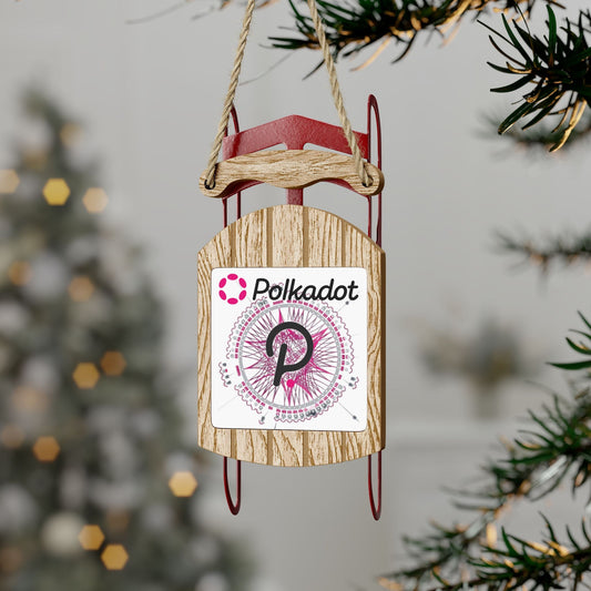 Polkadot (DOT) White BG Sled Ornament by cypherpunkgear – cypherpunkgear.com | Cypherpunk Merch