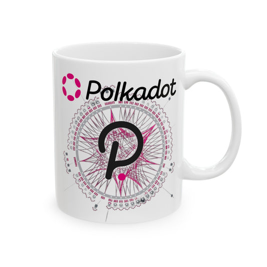 Polkadot (DOT) White Mug by cypherpunkgear – cypherpunkgear.com | Cypherpunk Merch