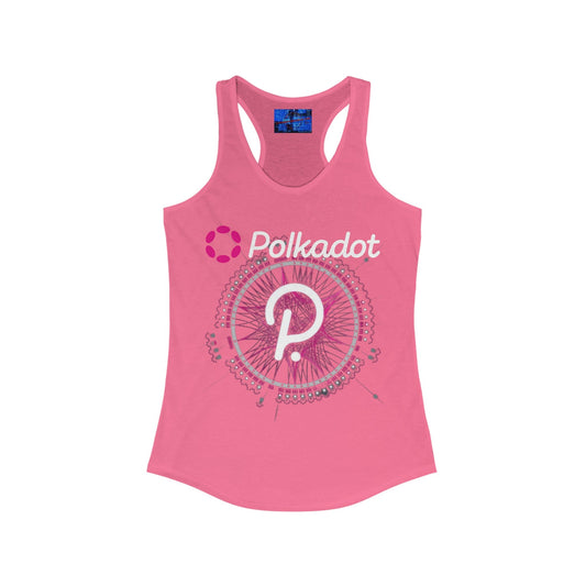 Polkadot (DOT) Women's Racerback Tank Top by cypherpunkgear – cypherpunkgear.com | Cypherpunk Merch