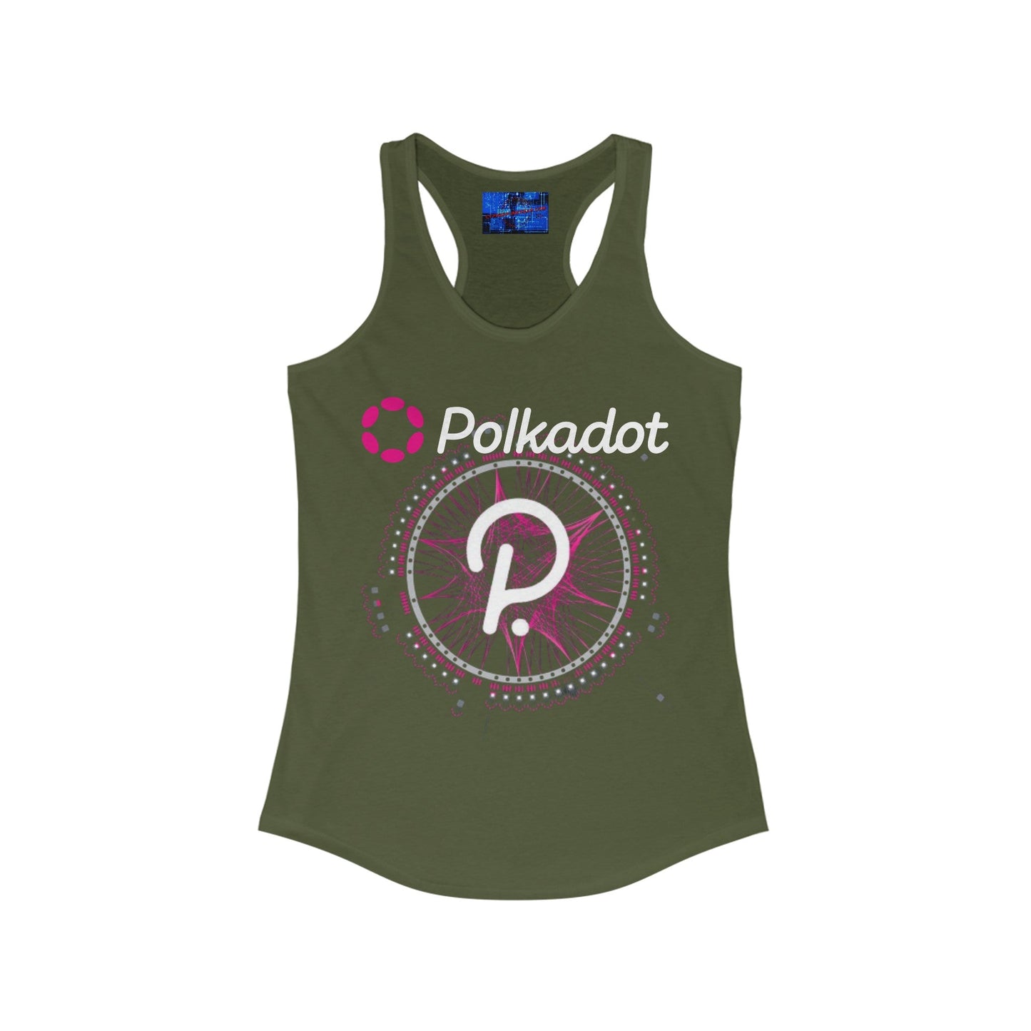 Polkadot (DOT) Women's Racerback Tank Top by cypherpunkgear – cypherpunkgear.com | Cypherpunk Merch
