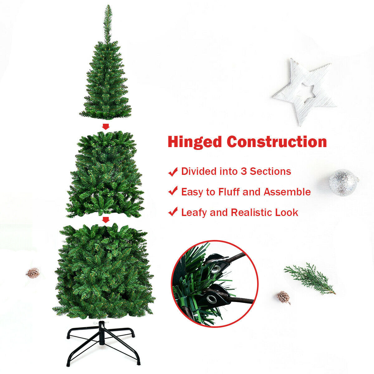 Artificial National Foot Kingswood Fir Pencil Christmas Tree