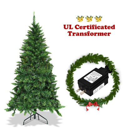 Pre-Lit Artificial Half National Christmas Tree with 8 Flash Modes
