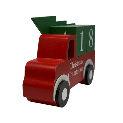 Wood Country Christmas Red Truck Christmas Countdown Calendar