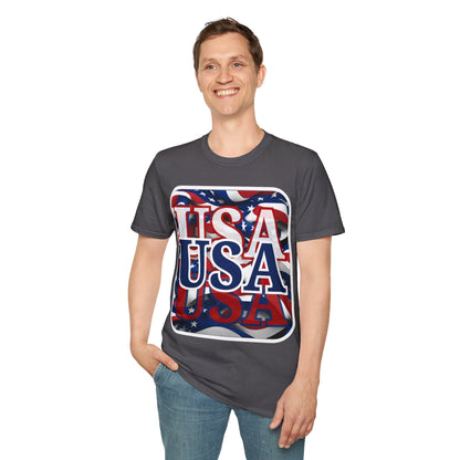 Red White and BLUE USA Patriot DKcolors Unisex T-Shirt by cypherpunkgear – cypherpunkgear.com | Cypherpunk Merch