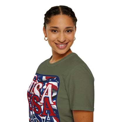 RED White and Blue USA Patriot DKcolors Unisex T-Shirt by cypherpunkgear – cypherpunkgear.com | Cypherpunk Merch