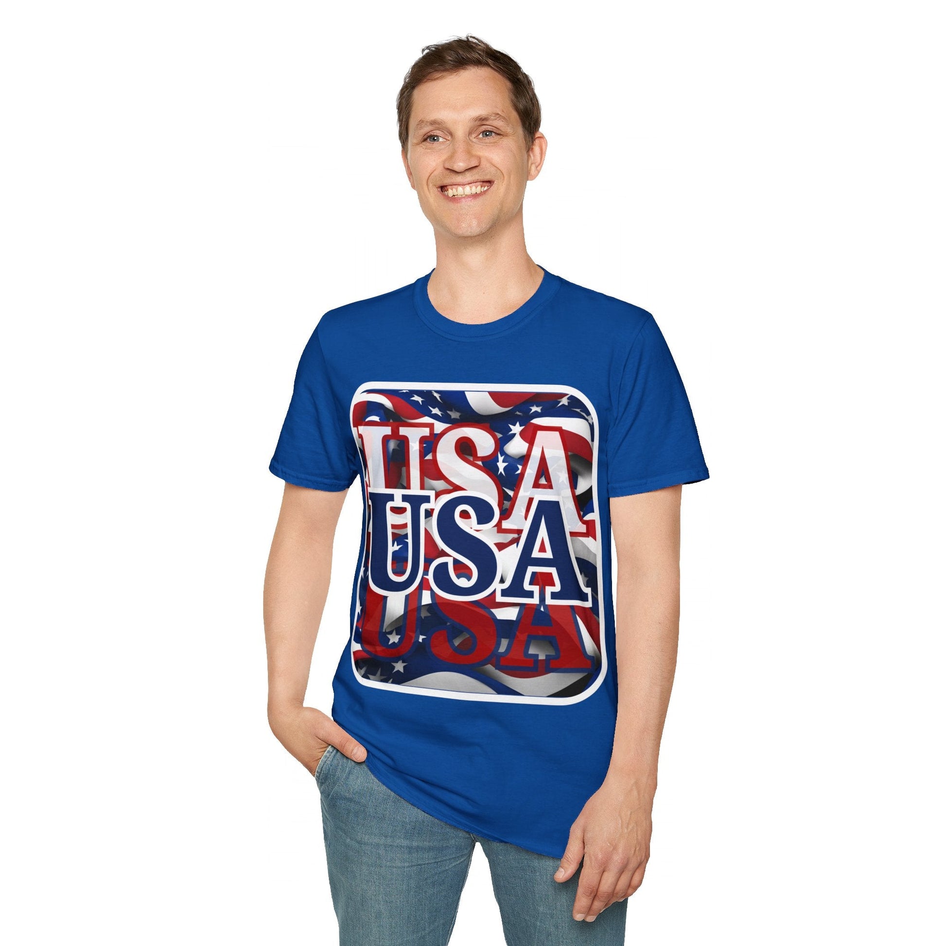Red White and BLUE USA Patriot DKcolors Unisex T-Shirt by cypherpunkgear – cypherpunkgear.com | Cypherpunk Merch