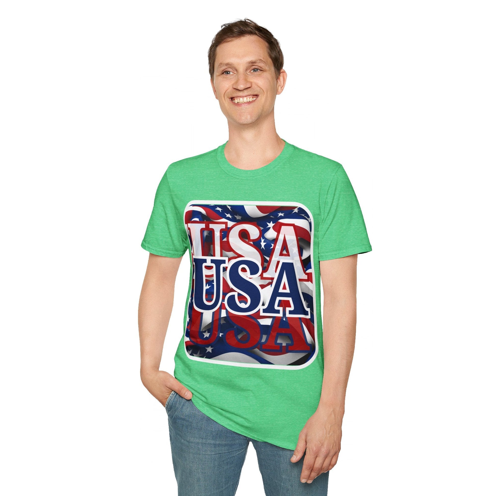 Red White and BLUE USA Patriot DKcolors Unisex T-Shirt by cypherpunkgear – cypherpunkgear.com | Cypherpunk Merch