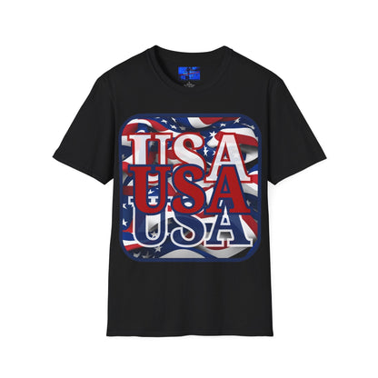 RED White and Blue USA Patriot DKcolors Unisex T-Shirt by cypherpunkgear – cypherpunkgear.com | Cypherpunk Merch