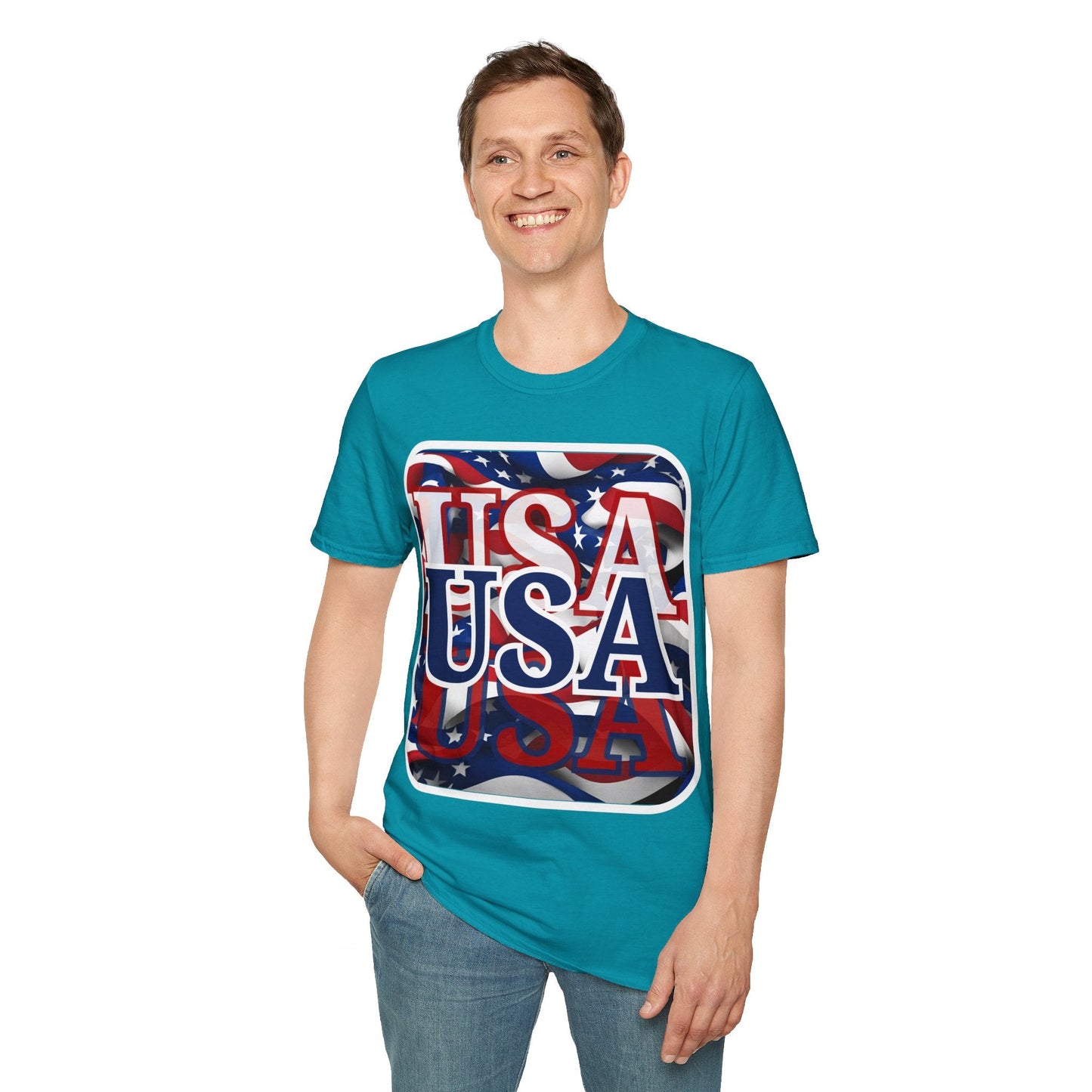 Red White and BLUE USA Patriot DKcolors Unisex T-Shirt by cypherpunkgear – cypherpunkgear.com | Cypherpunk Merch