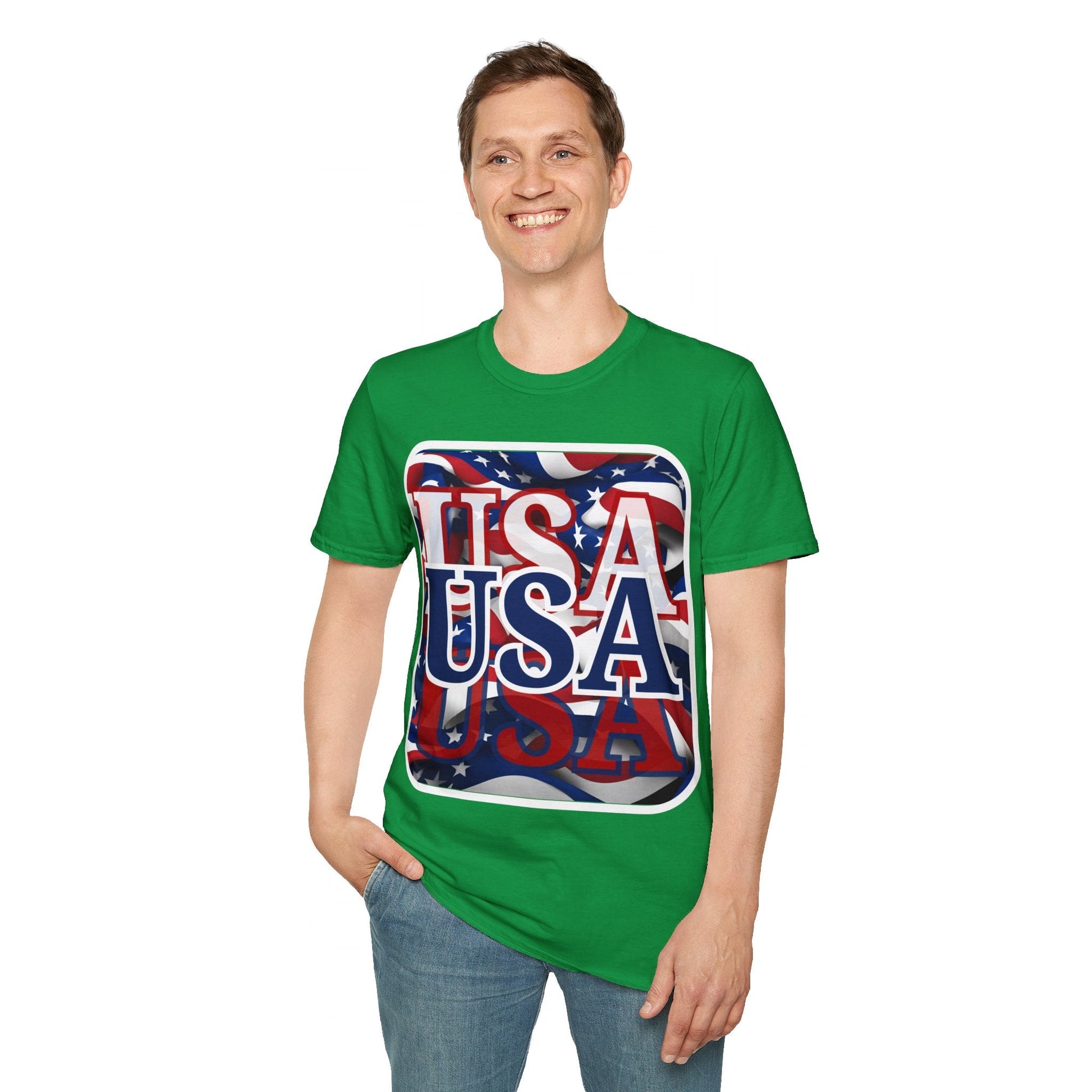 Red White and BLUE USA Patriot DKcolors Unisex T-Shirt by cypherpunkgear – cypherpunkgear.com | Cypherpunk Merch