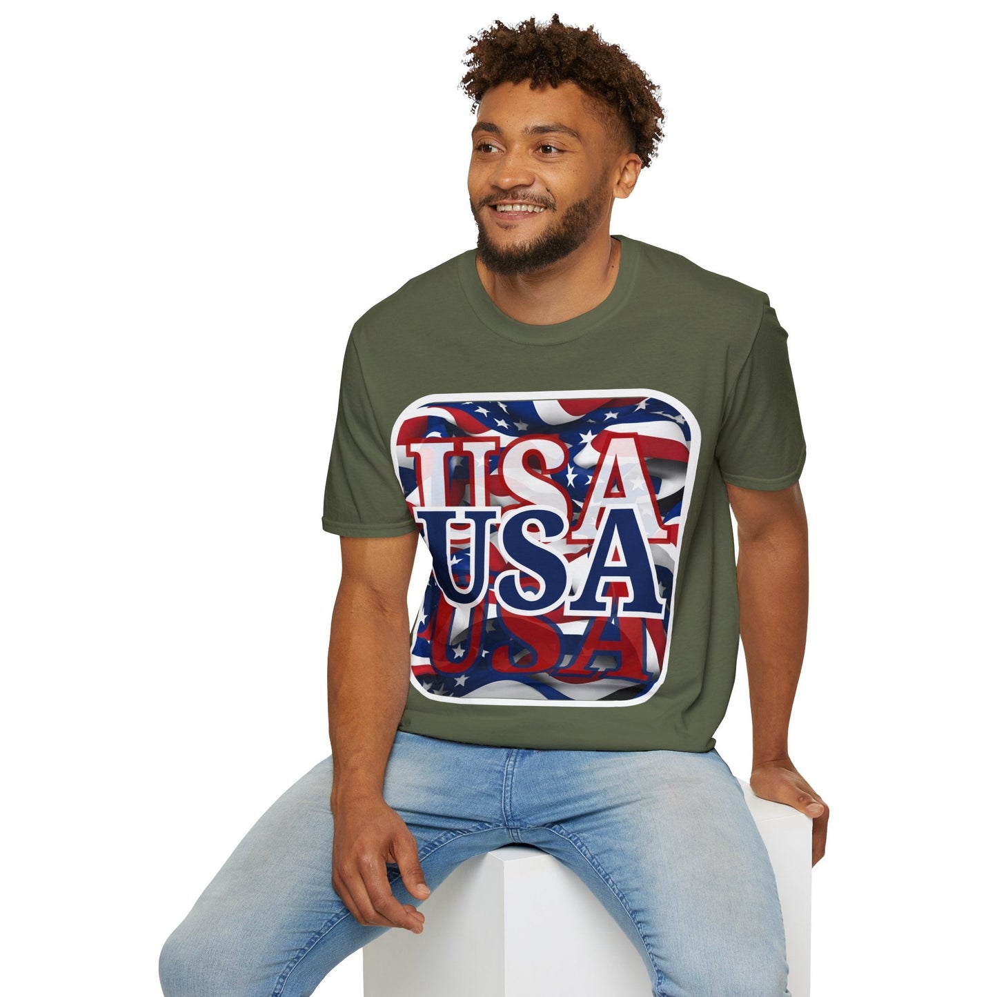 Red White and BLUE USA Patriot DKcolors Unisex T-Shirt by cypherpunkgear – cypherpunkgear.com | Cypherpunk Merch