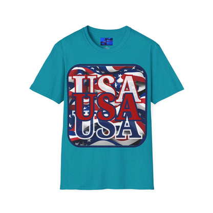 RED White and Blue USA Patriot DKcolors Unisex T-Shirt by cypherpunkgear – cypherpunkgear.com | Cypherpunk Merch