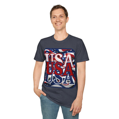 RED White and Blue USA Patriot DKcolors Unisex T-Shirt by cypherpunkgear – cypherpunkgear.com | Cypherpunk Merch