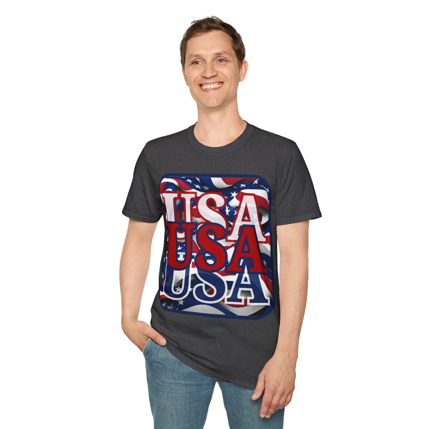 RED White and Blue USA Patriot DKcolors Unisex T-Shirt by cypherpunkgear – cypherpunkgear.com | Cypherpunk Merch