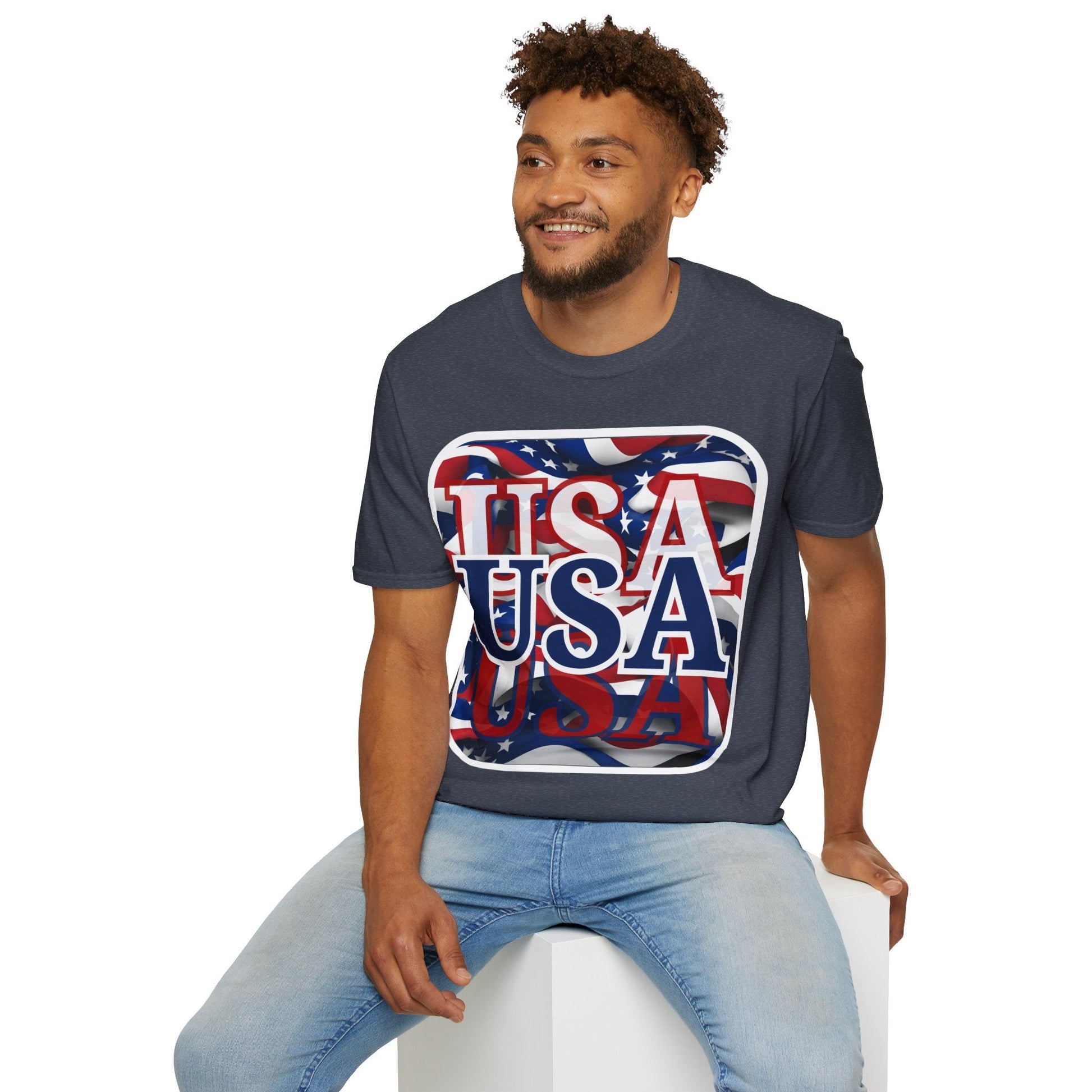 Red White and BLUE USA Patriot DKcolors Unisex T-Shirt by cypherpunkgear – cypherpunkgear.com | Cypherpunk Merch