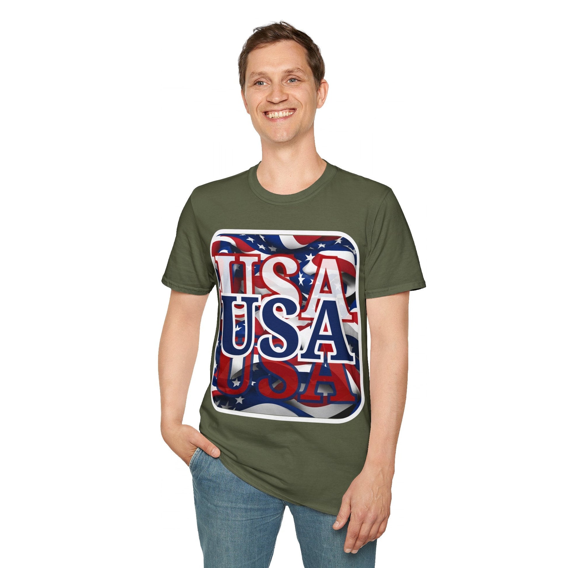 Red White and BLUE USA Patriot DKcolors Unisex T-Shirt by cypherpunkgear – cypherpunkgear.com | Cypherpunk Merch