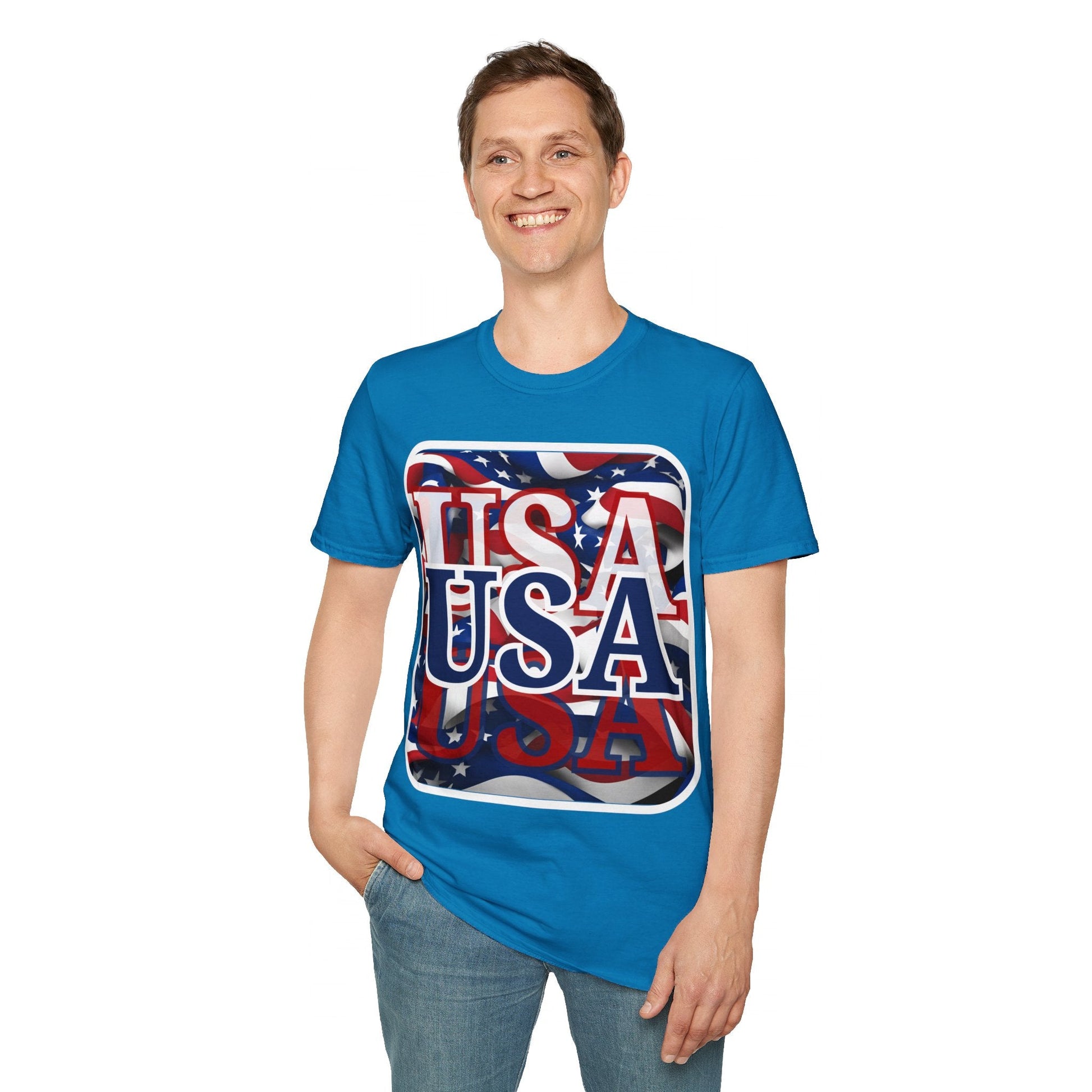Red White and BLUE USA Patriot DKcolors Unisex T-Shirt by cypherpunkgear – cypherpunkgear.com | Cypherpunk Merch