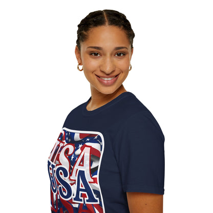 Red White and BLUE USA Patriot DKcolors Unisex T-Shirt by cypherpunkgear – cypherpunkgear.com | Cypherpunk Merch