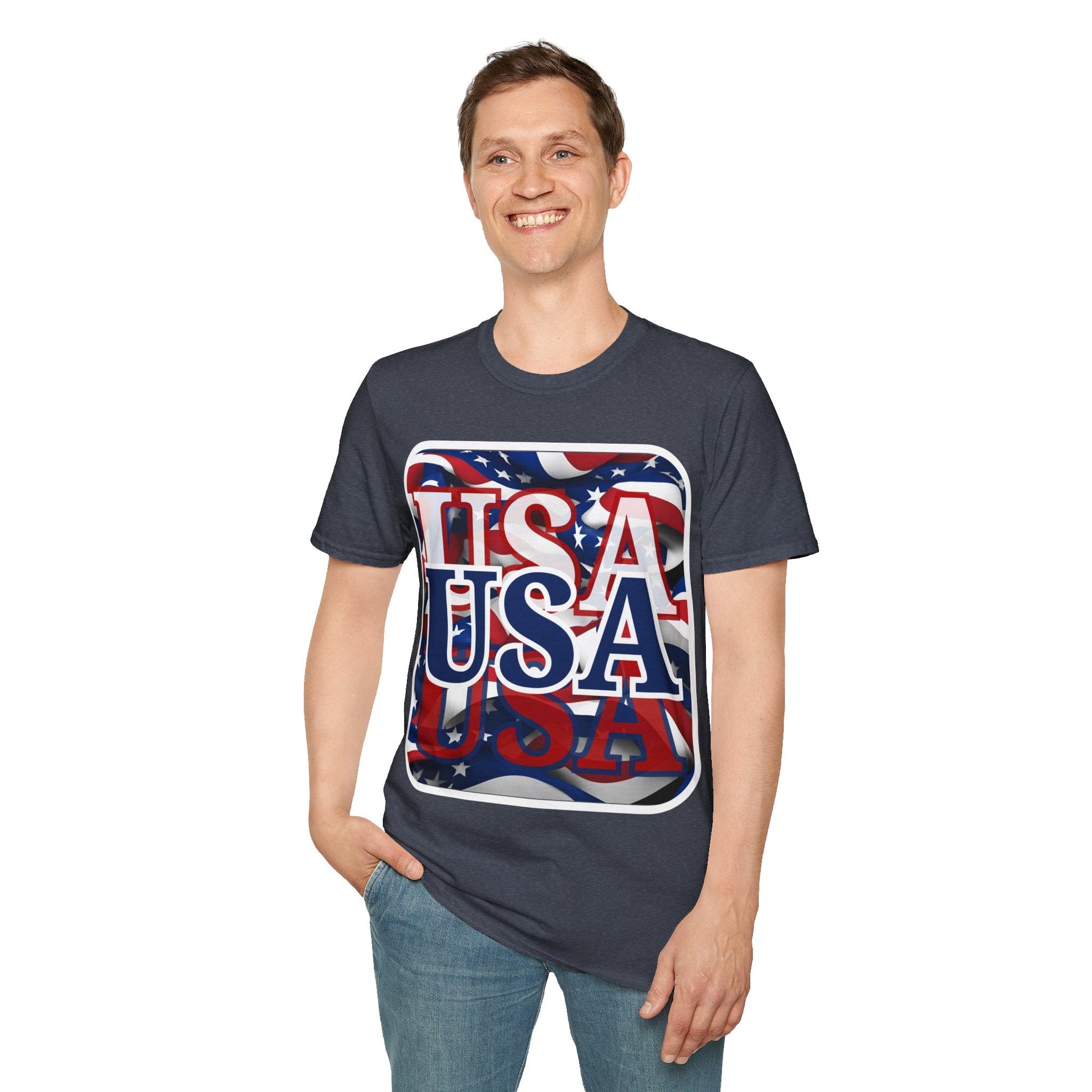 Red White and BLUE USA Patriot DKcolors Unisex T-Shirt by cypherpunkgear – cypherpunkgear.com | Cypherpunk Merch