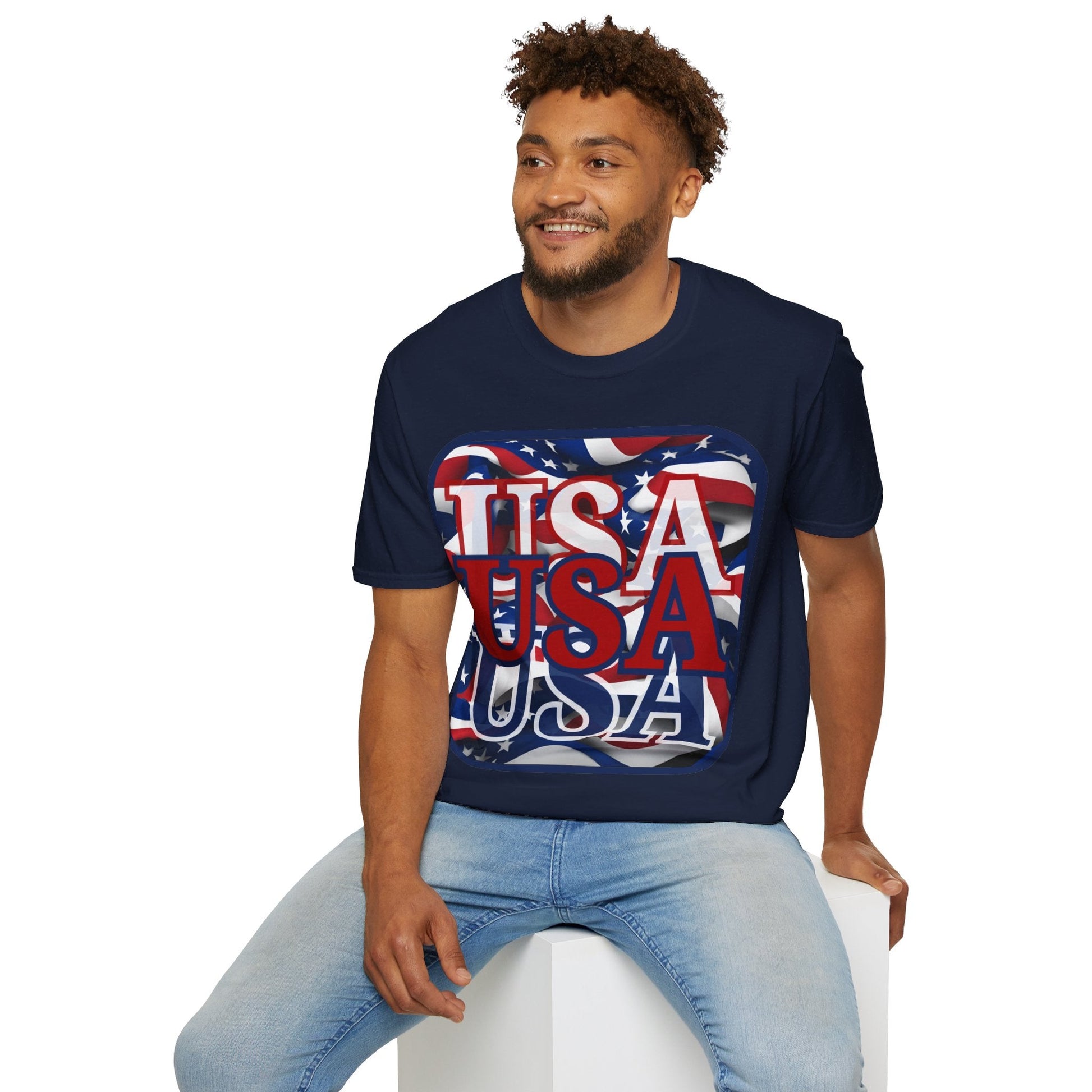 RED White and Blue USA Patriot DKcolors Unisex T-Shirt by cypherpunkgear – cypherpunkgear.com | Cypherpunk Merch