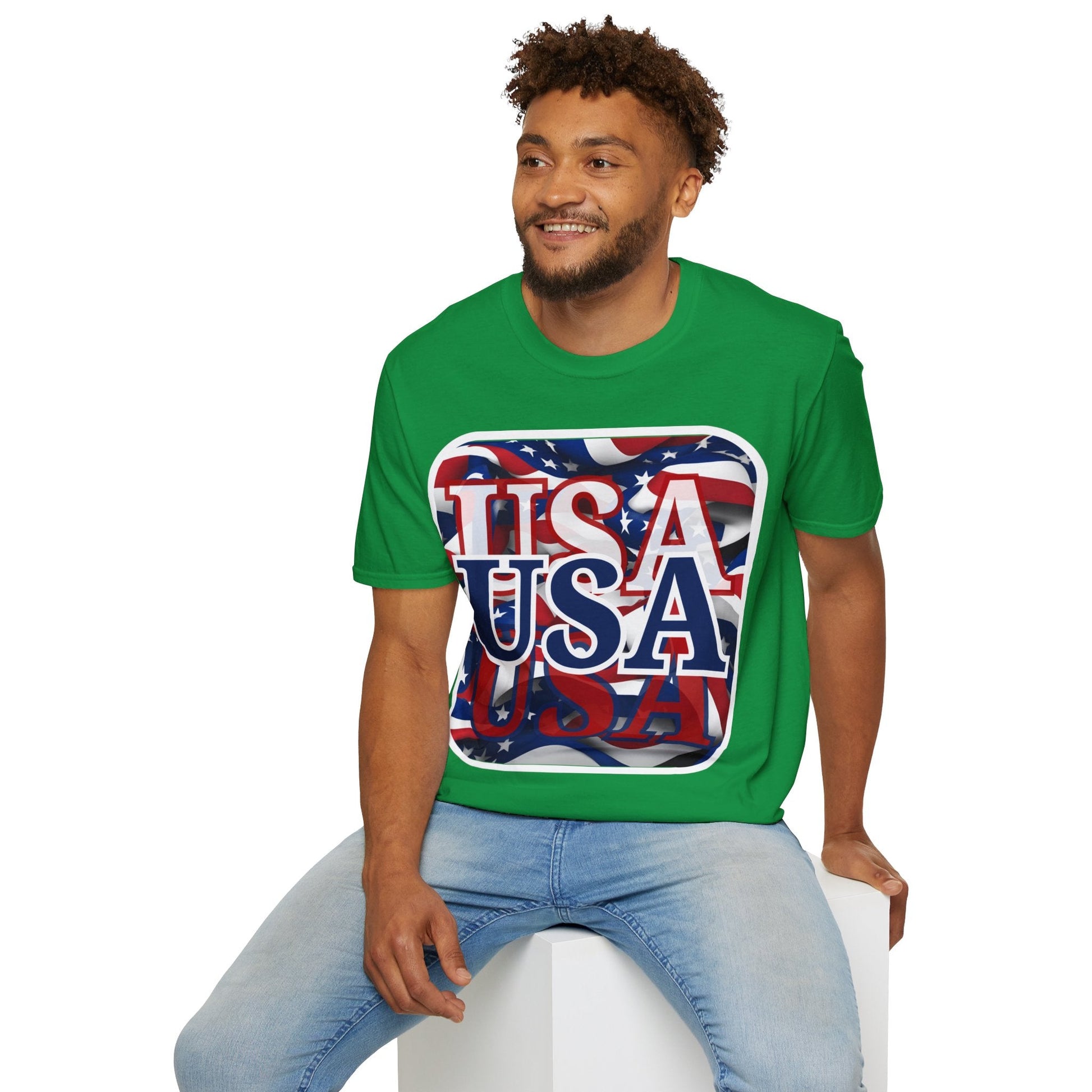 Red White and BLUE USA Patriot DKcolors Unisex T-Shirt by cypherpunkgear – cypherpunkgear.com | Cypherpunk Merch