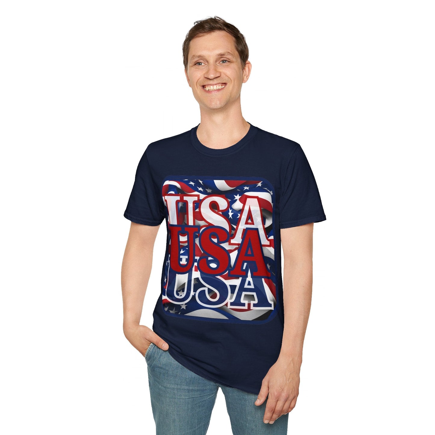 RED White and Blue USA Patriot DKcolors Unisex T-Shirt by cypherpunkgear – cypherpunkgear.com | Cypherpunk Merch