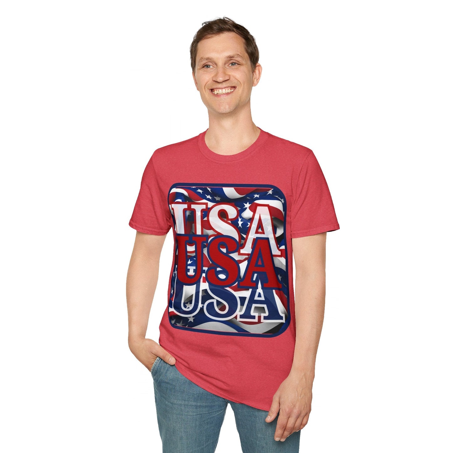 RED White and Blue USA Patriot LTcolors Unisex T-Shirt by cypherpunkgear – cypherpunkgear.com | Cypherpunk Merch