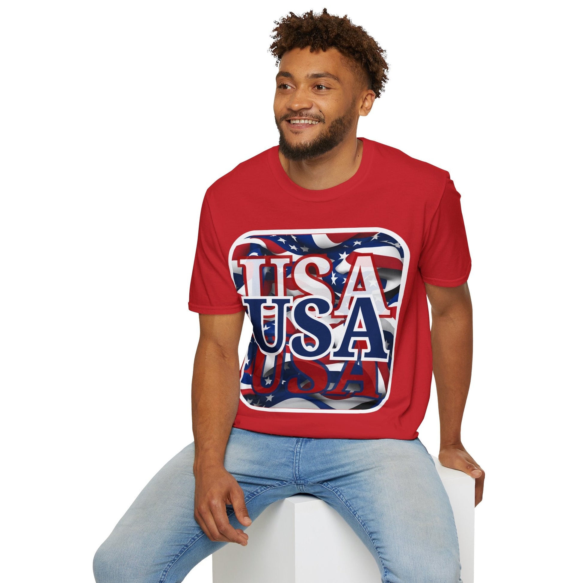 Red White and BLUE USA Patriot LTcolors Unisex T-Shirt by cypherpunkgear – cypherpunkgear.com | Cypherpunk Merch