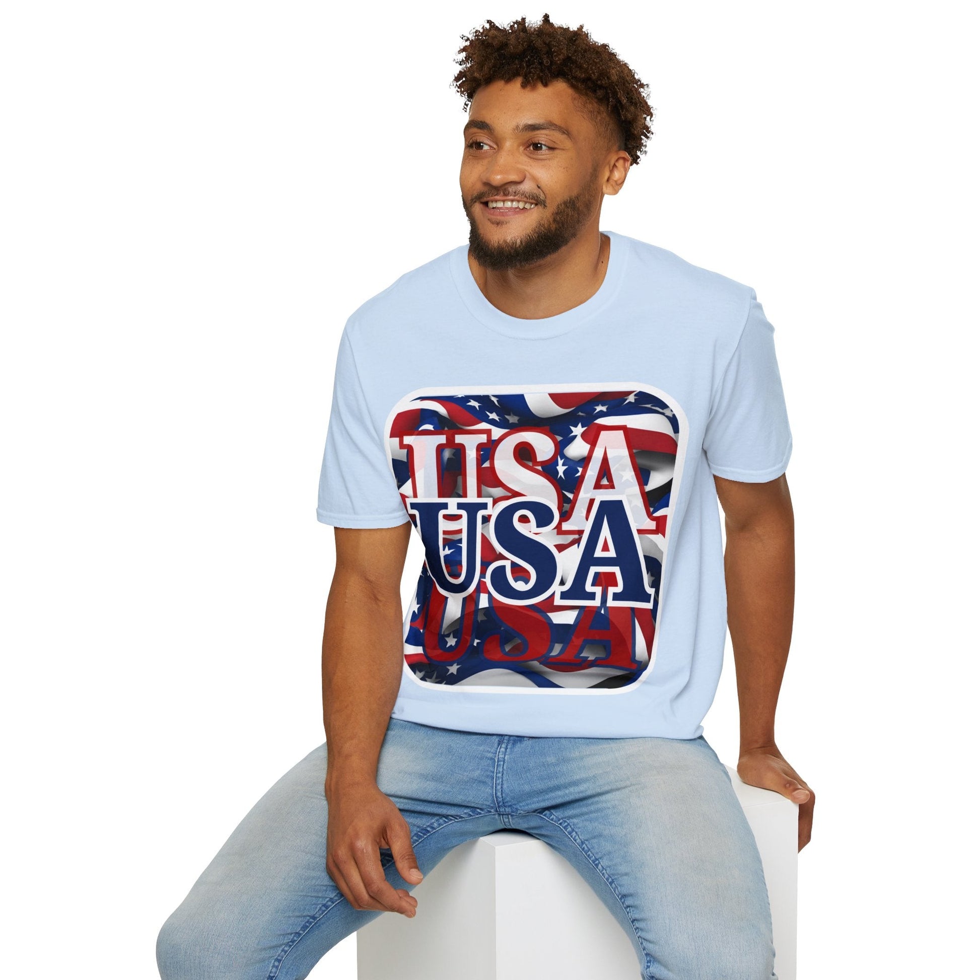 Red White and BLUE USA Patriot LTcolors Unisex T-Shirt by cypherpunkgear – cypherpunkgear.com | Cypherpunk Merch