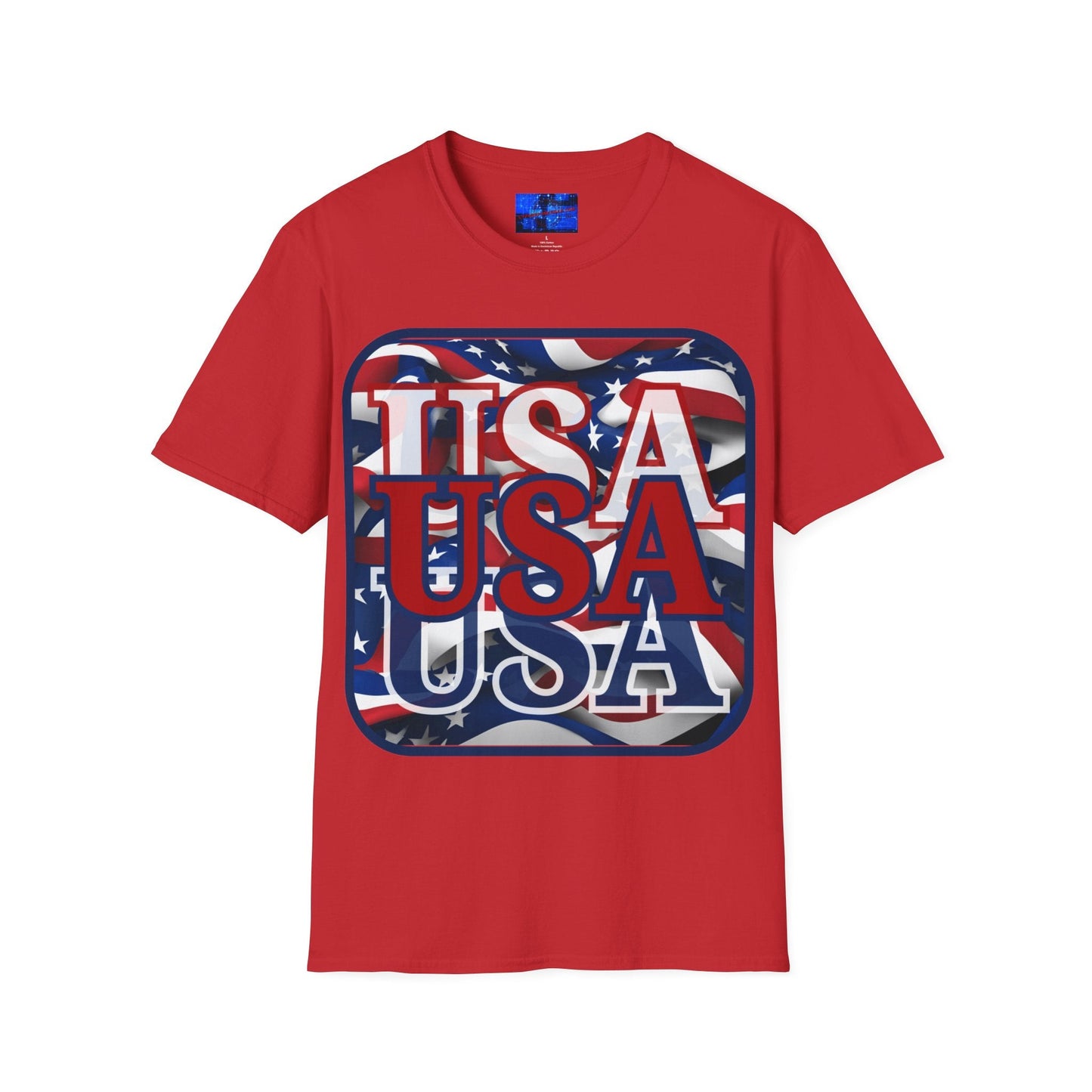 RED White and Blue USA Patriot LTcolors Unisex T-Shirt by cypherpunkgear – cypherpunkgear.com | Cypherpunk Merch