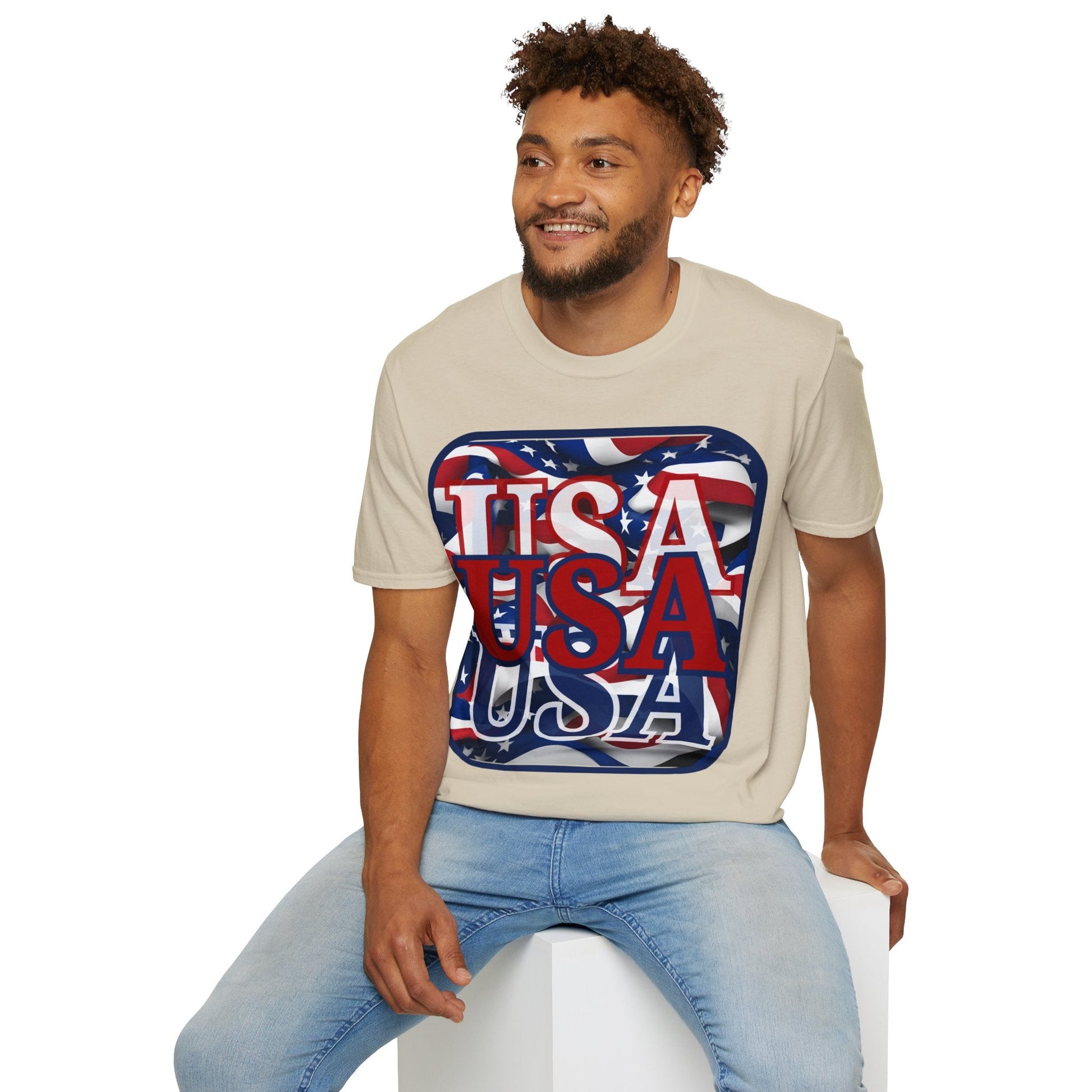 RED White and Blue USA Patriot LTcolors Unisex T-Shirt by cypherpunkgear – cypherpunkgear.com | Cypherpunk Merch