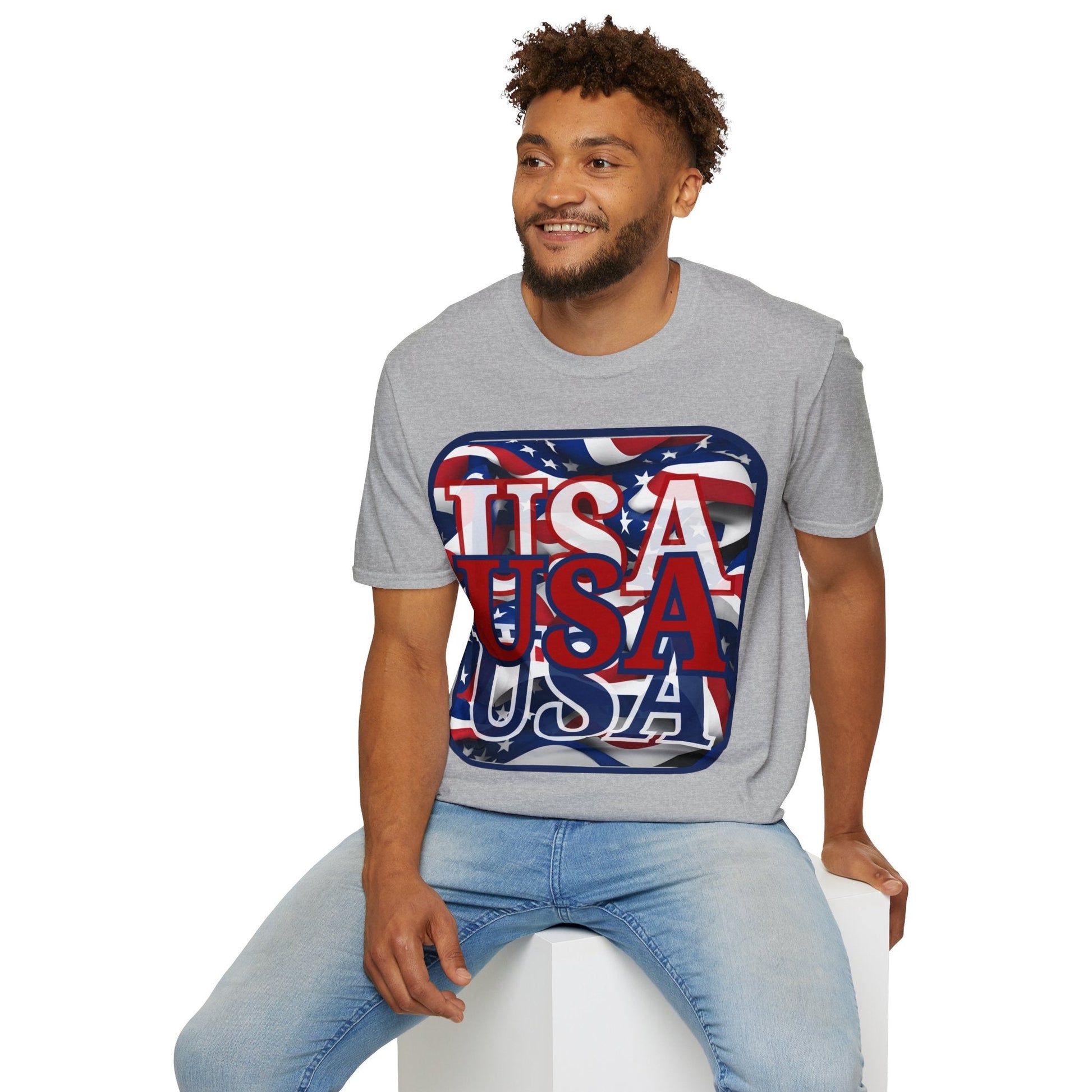 RED White and Blue USA Patriot LTcolors Unisex T-Shirt by cypherpunkgear – cypherpunkgear.com | Cypherpunk Merch