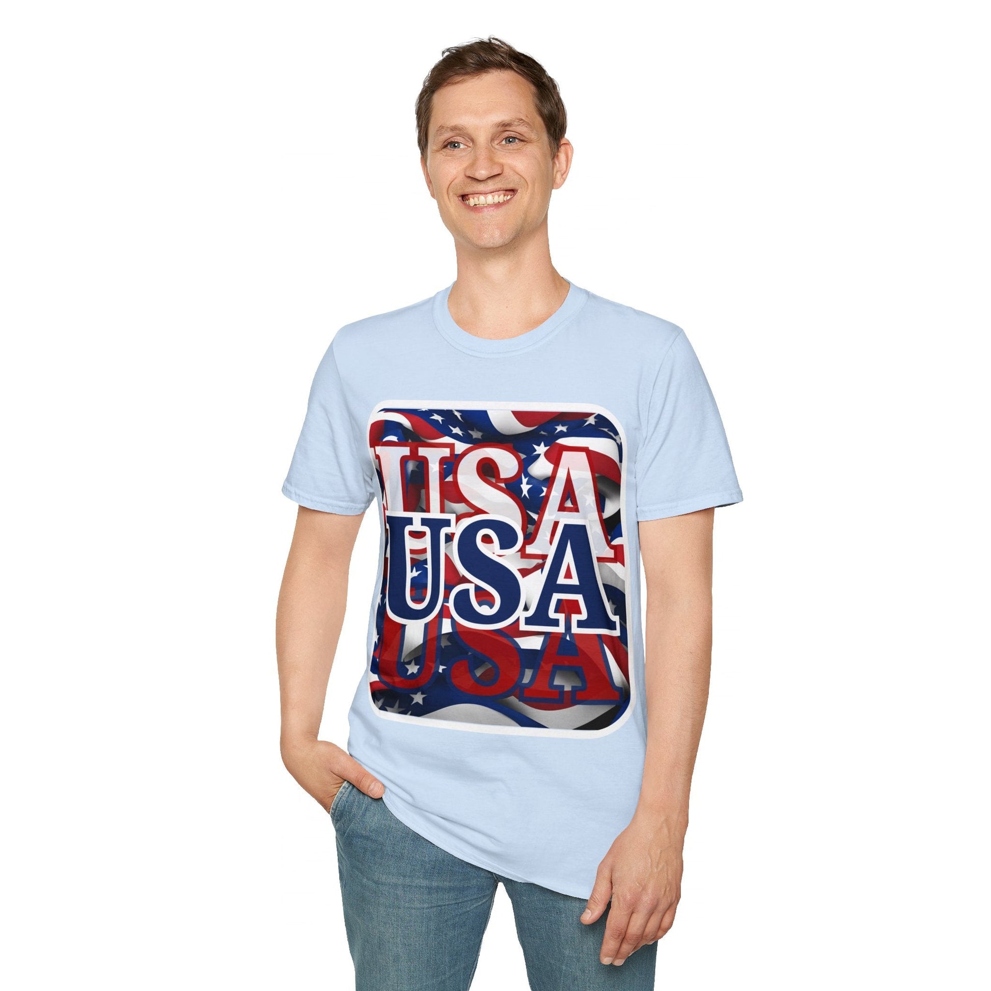 Red White and BLUE USA Patriot LTcolors Unisex T-Shirt by cypherpunkgear – cypherpunkgear.com | Cypherpunk Merch