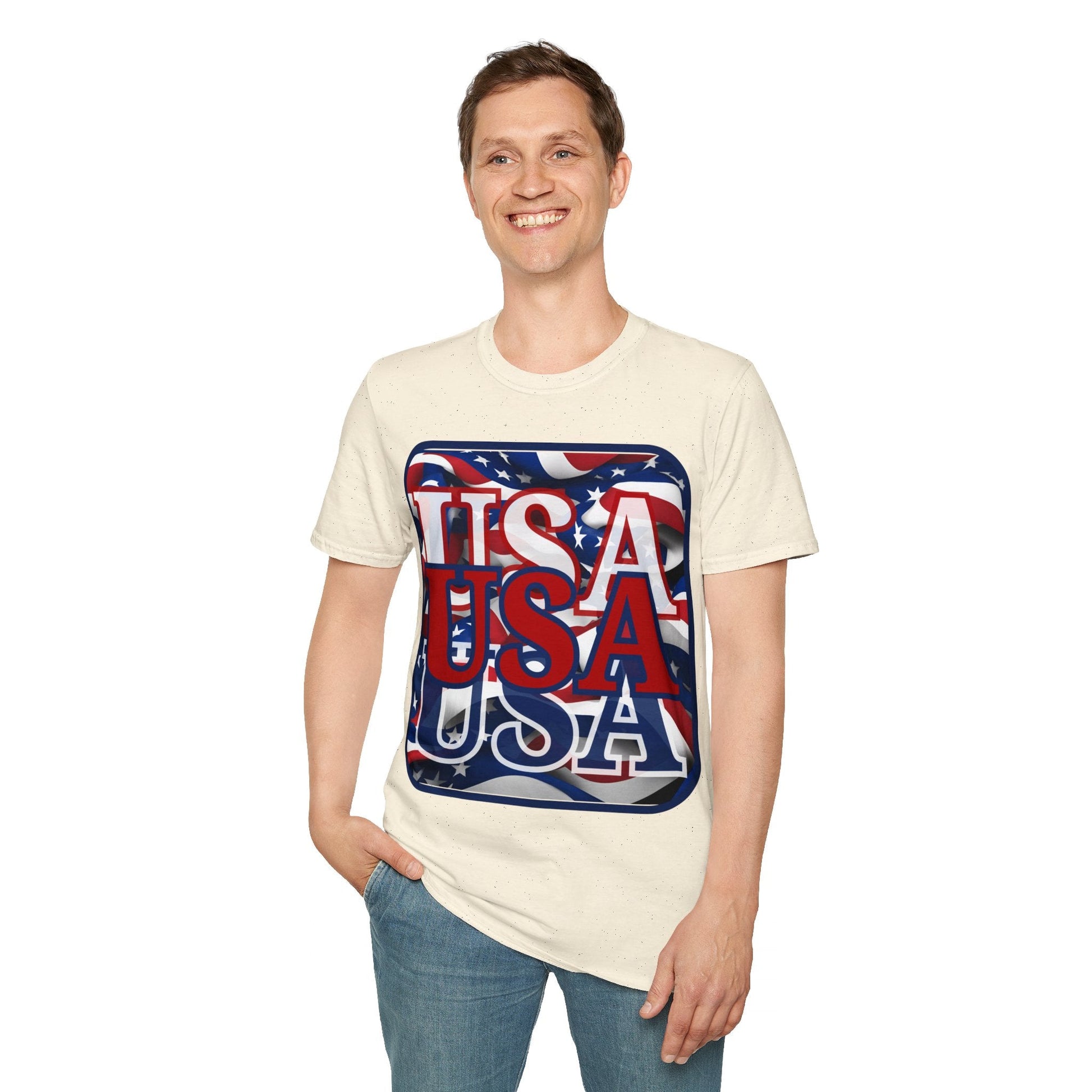RED White and Blue USA Patriot LTcolors Unisex T-Shirt by cypherpunkgear – cypherpunkgear.com | Cypherpunk Merch