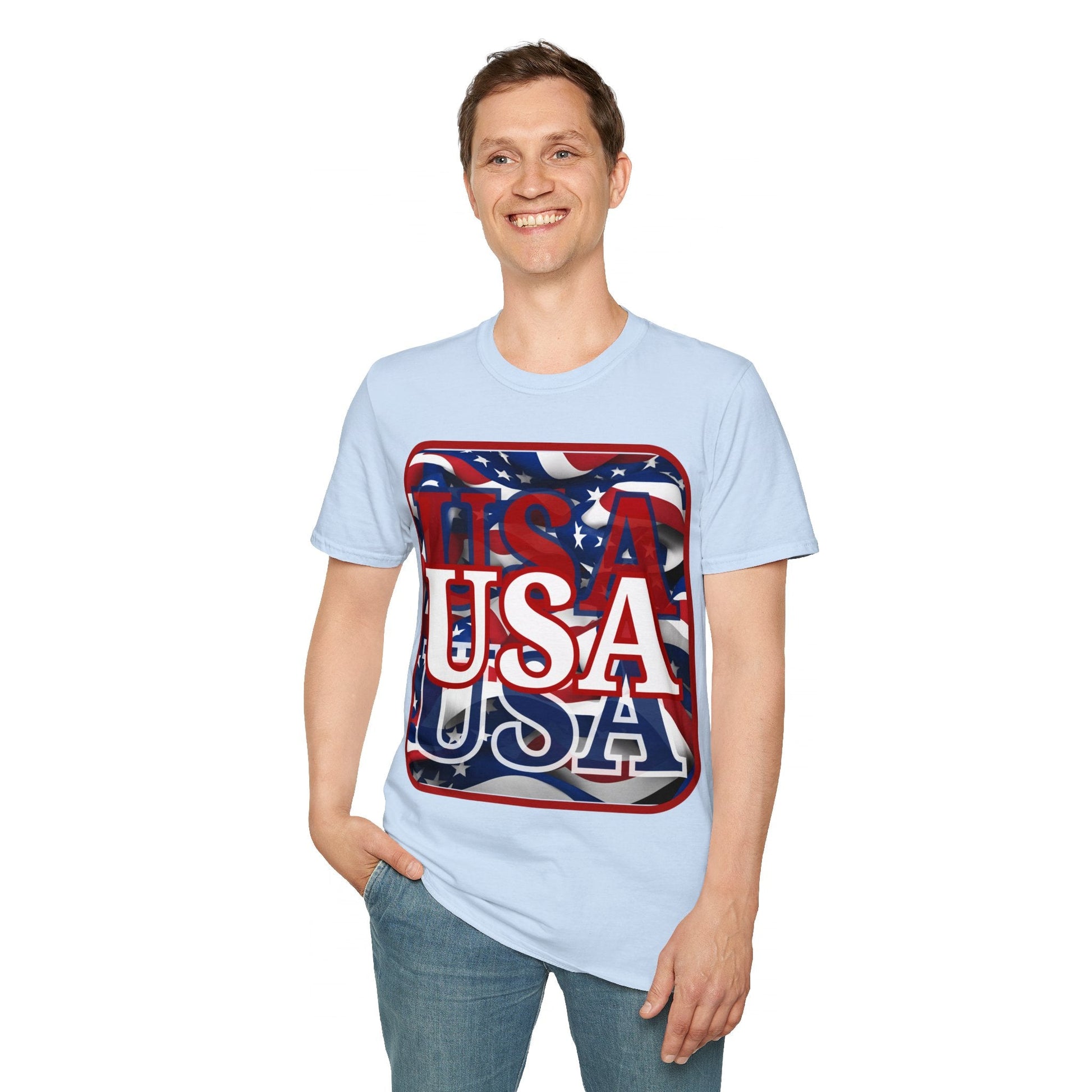 Red WHITE and Blue USA Patriot LTcolors Unisex T-Shirt by cypherpunkgear – cypherpunkgear.com | Cypherpunk Merch