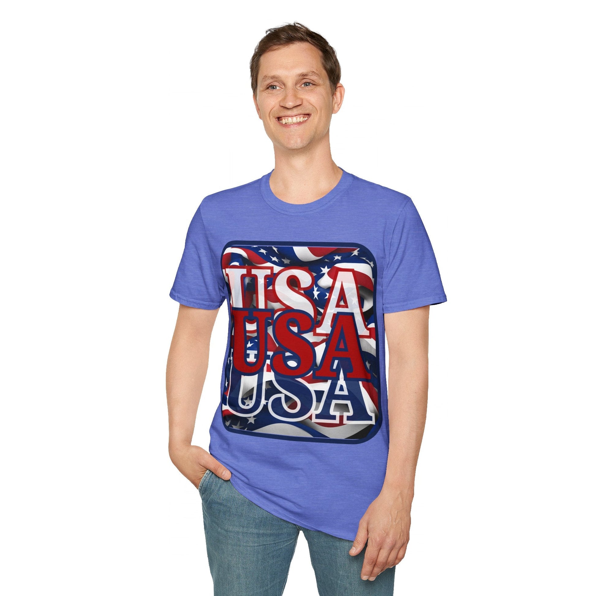RED White and Blue USA Patriot LTcolors Unisex T-Shirt by cypherpunkgear – cypherpunkgear.com | Cypherpunk Merch