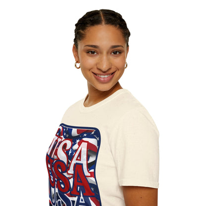 RED White and Blue USA Patriot LTcolors Unisex T-Shirt by cypherpunkgear – cypherpunkgear.com | Cypherpunk Merch