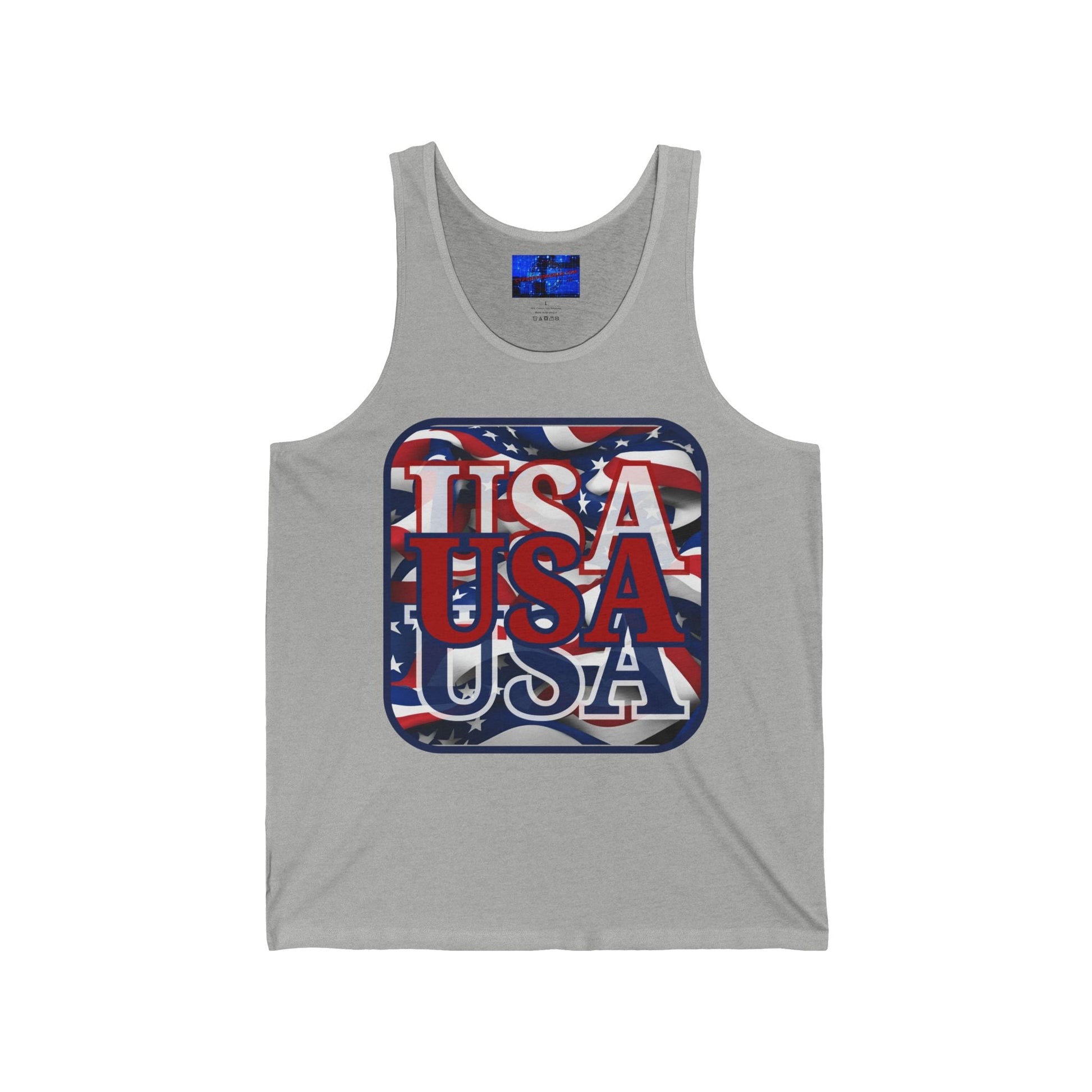 RED White and Blue USA Patriot Unisex Jersey Tank Top by cypherpunkgear – cypherpunkgear.com | Cypherpunk Merch