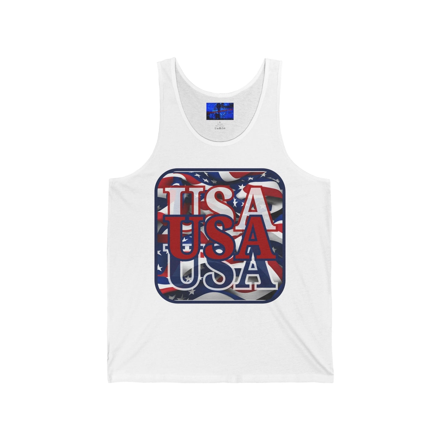 RED White and Blue USA Patriot Unisex Jersey Tank Top by cypherpunkgear – cypherpunkgear.com | Cypherpunk Merch