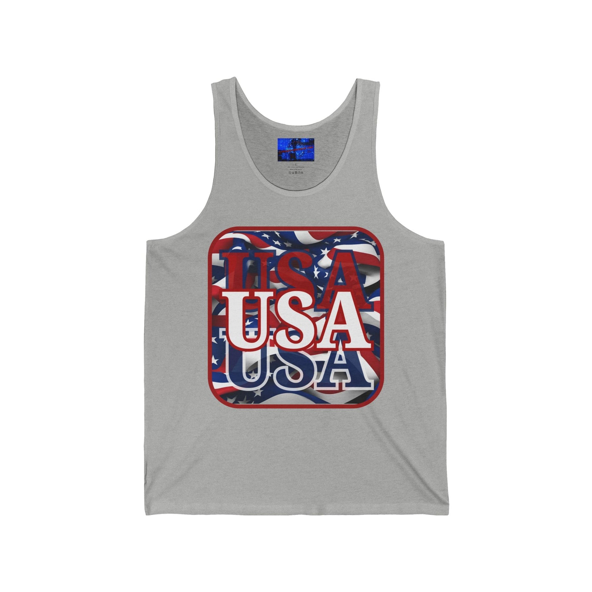 Red WHITE and Blue USA Patriot Unisex Jersey Tank Top by cypherpunkgear – cypherpunkgear.com | Cypherpunk Merch