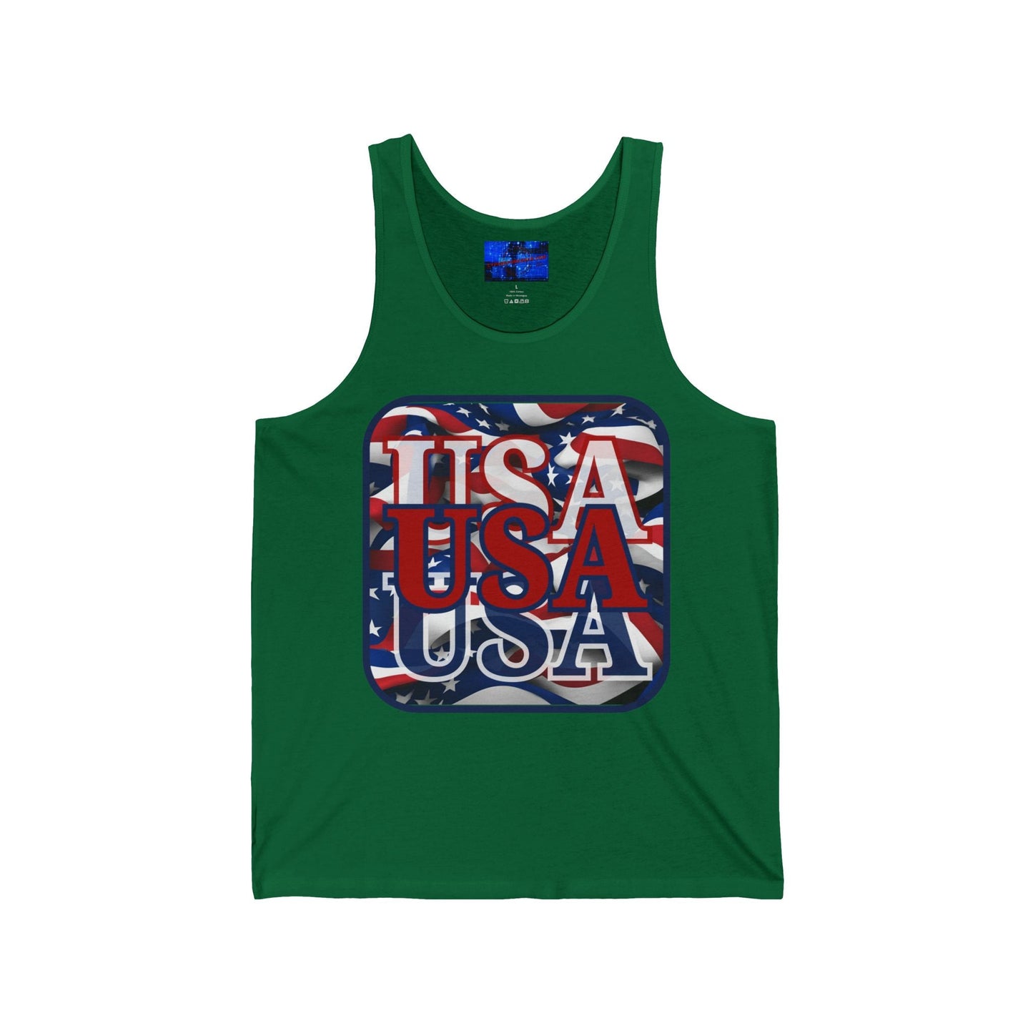 RED White and Blue USA Patriot Unisex Jersey Tank Top by cypherpunkgear – cypherpunkgear.com | Cypherpunk Merch